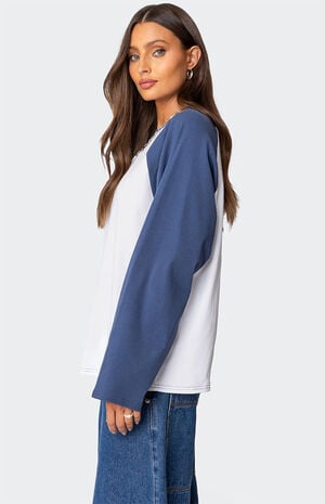 Oversized Raglan Long Sleeve T-Shirt image number 3