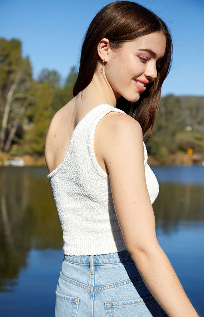 One Shoulder Sweater Tank Top