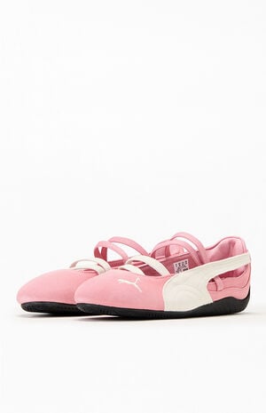 Women's Pink & White Speedcat Ballet Sneakers image number 2