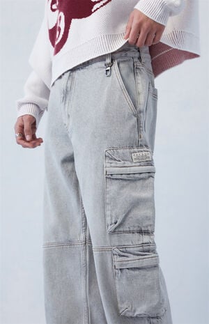 Eco Gray Baggy Cargo Jeans image number 3