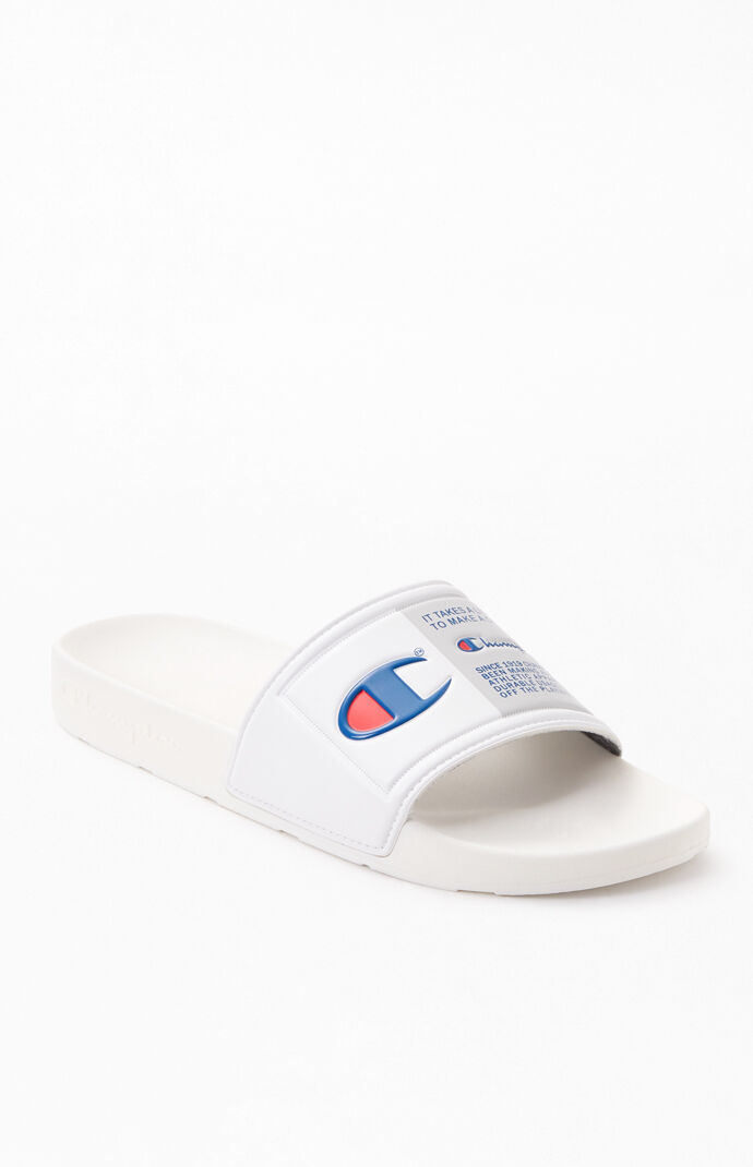 champion ipo black & white slide sandals