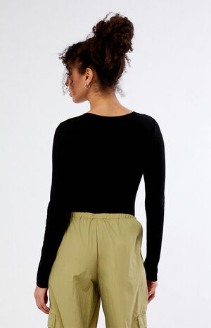 Long Sleeve Button Up Bodysuit image number 4