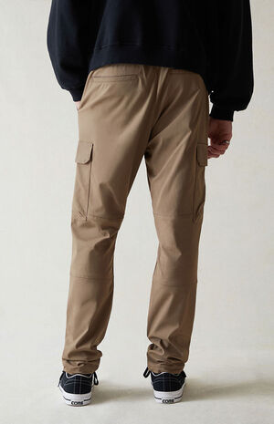 Brown Performance Athletic Slim Cargo Pants image number 4