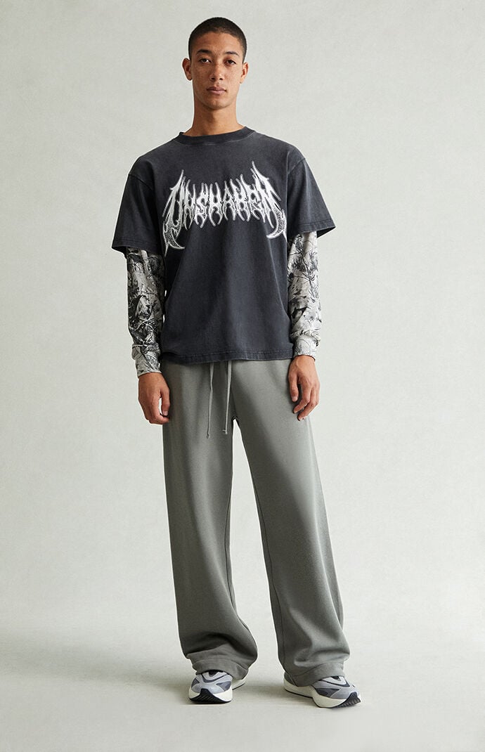 Pacsun Green Fleece Extreme Baggy Sweatpants