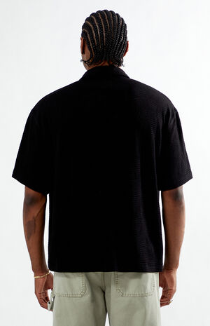 Black Bran Short Sleeve Textured Shirt image number 3