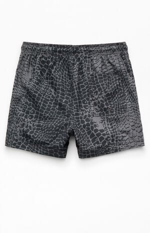 Black Crocodile 4.5" Swim Trunks image number 2