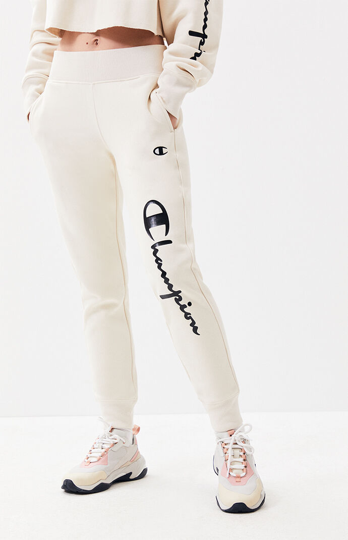 champion joggers white