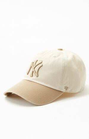 New York Yankees Natural Khaki 47 Brand Clean Up Dad Hat Baseball Cap