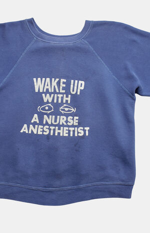 80s Wake Up With a Nurse Anesthetist Crew Neck Sweatshirt image number 3