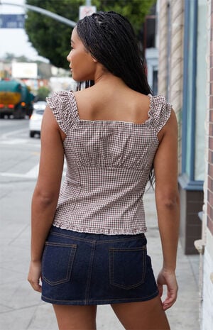 Brown Plaid Elena Top image number 4