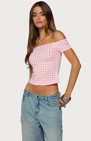 Mack Studded Off Shoulder Top image number 2