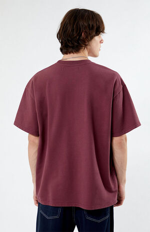 Wine Oversized Terry T-Shirt image number 4