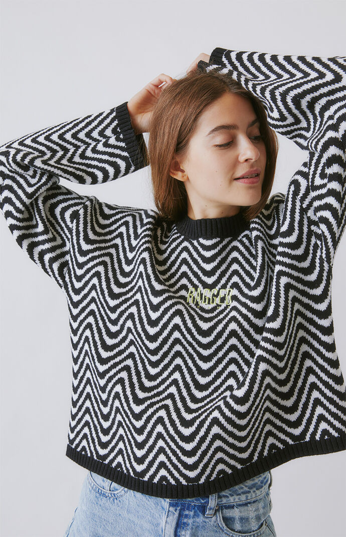 Wave Jacquard Knit Sweater