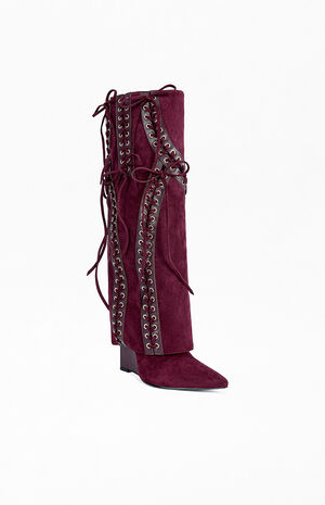 Women's Mantegna Plum Wedge Boots image number 2