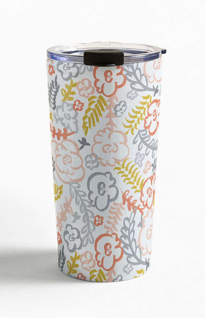 Floral Brush Travel Mug