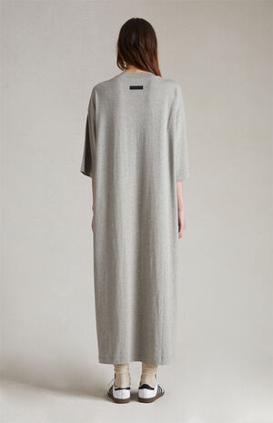 Women's Dark Heather Oatmeal 3/4 Sleeve T-Shirt Dress image number 3