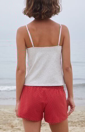 Red Polka Dot Emery Lounge Shorts image number 4