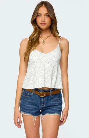 Kelli Floral Babydoll Tank Top image number 1