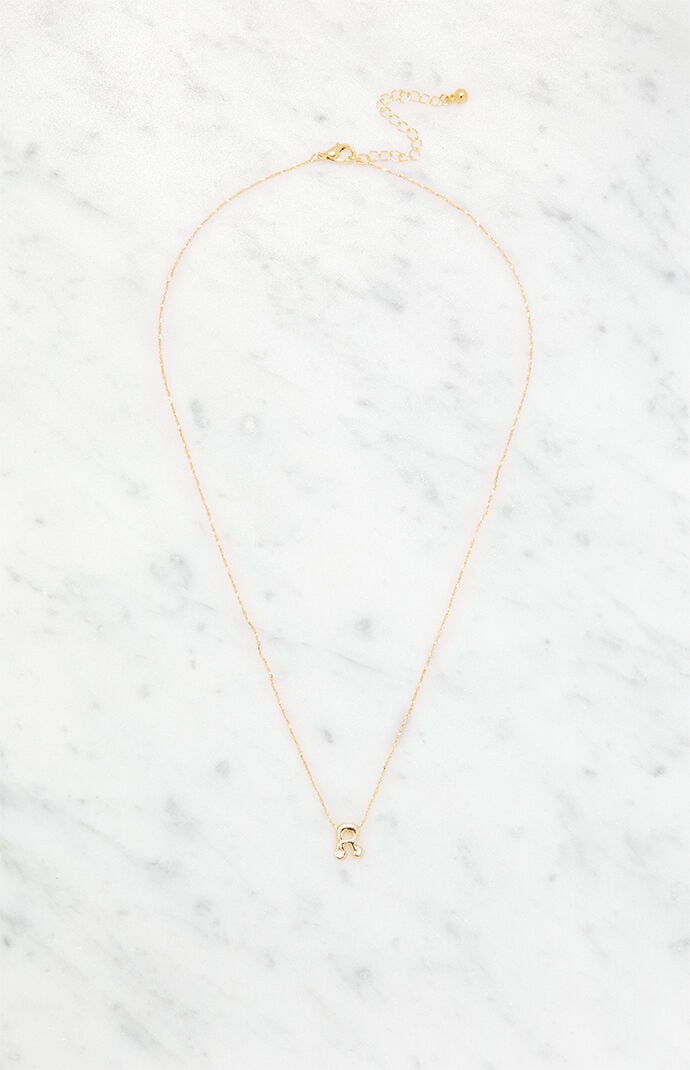 LA Hearts R Initial 14K Gold Plated Necklace