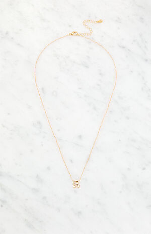 R Initial 14K Gold Plated Necklace image number 1
