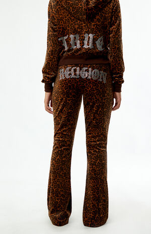 Leopard Velour Flare Track Pants image number 4