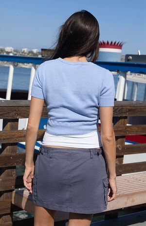 Light Blue Cassia Cropped Cardigan image number 3