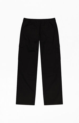 Black Open Bottom Cargo Pants image number 2