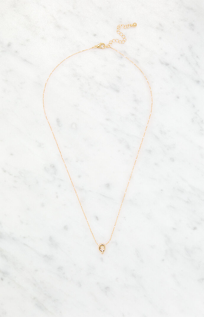 LA Hearts Q Initial 14K Gold Plated Necklace