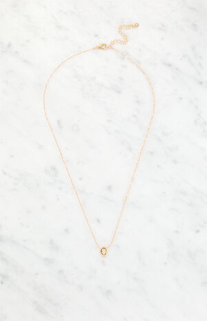 Q Initial 14K Gold Plated Necklace image number 1