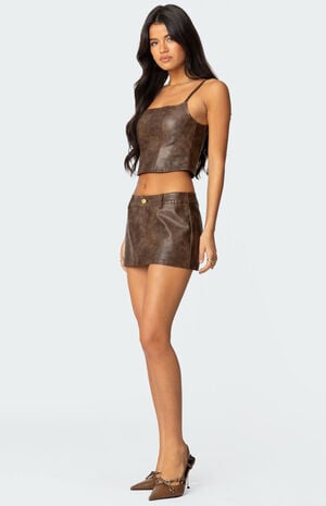 Scout Washed Faux Leather Skort image number 3