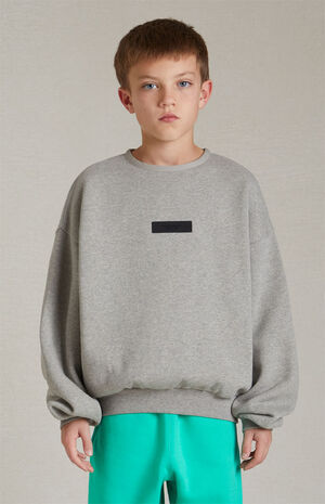 Essentials Dark Heather Oatmeal Crew Neck Sweatshirt image number 1