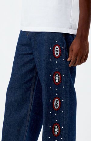 x PacSun Alsatian Studded Baggy Jeans image number 3