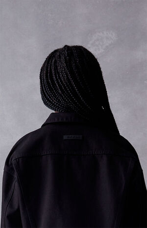 Essentials Jet Black Denim Jacket image number 4