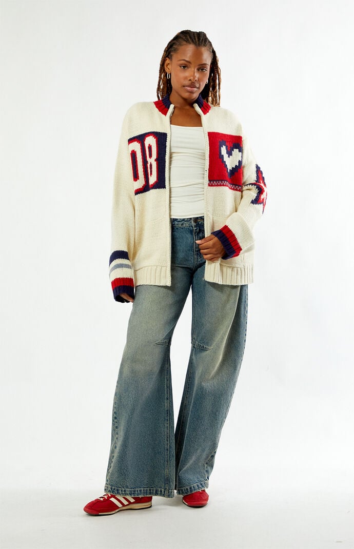 Daisy Street Beau Zip Up Oversized Cardigan | Pacsun
