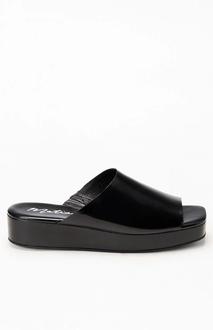 Matisse Women's Lido Leather Slide Sandals In Black