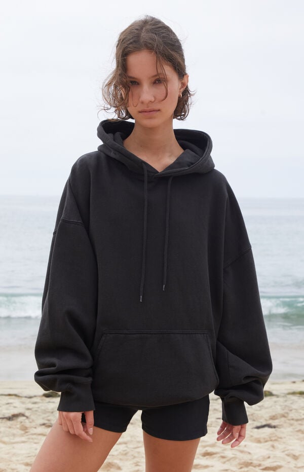 John Galt Black Christy Oversized Hoodie