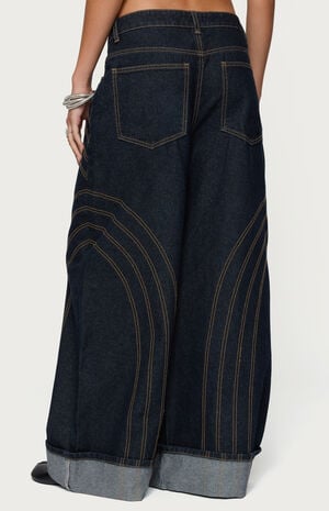 Cuffed Low Rise Wide Leg Jeans image number 3