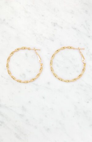 Twisted Hoop Earrings image number 1