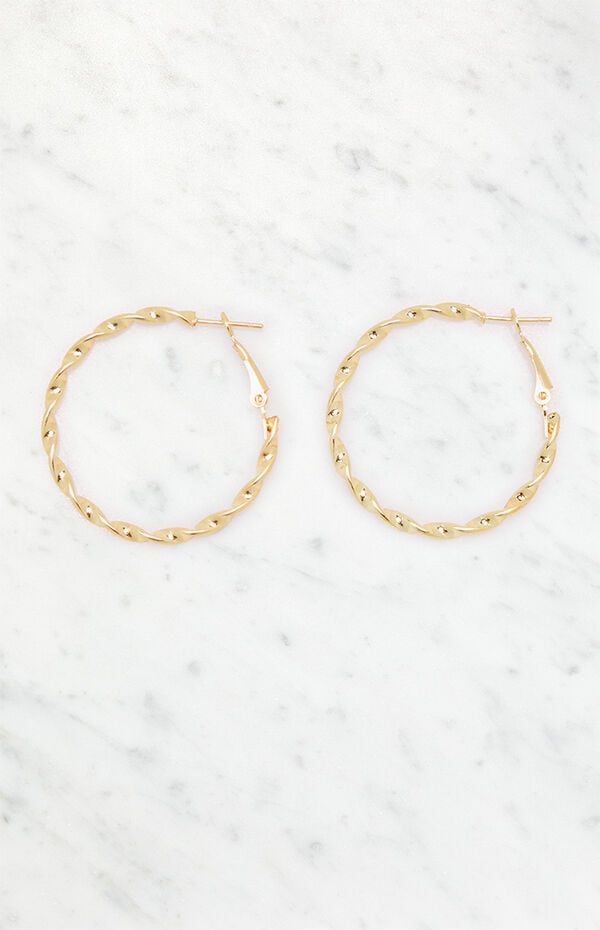 LA Hearts Twisted Hoop Earrings