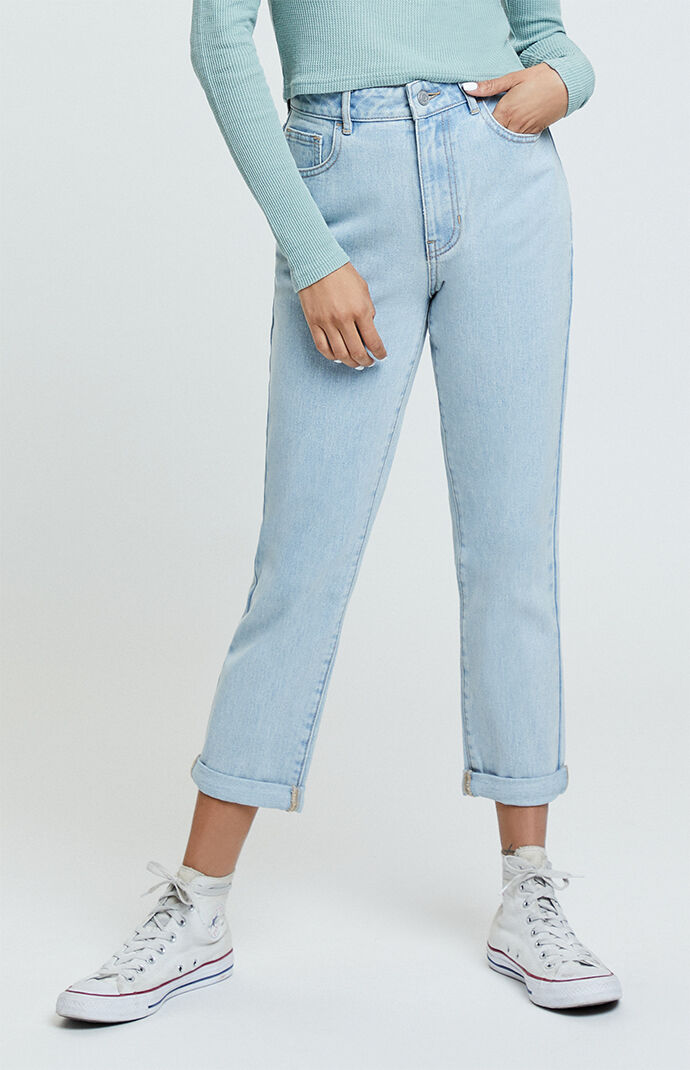Pacsun Sun Faded Mom Jeans Pacsun 2020 new style bottoms women pants ripped jeans torn mom jeans green r. pacsun