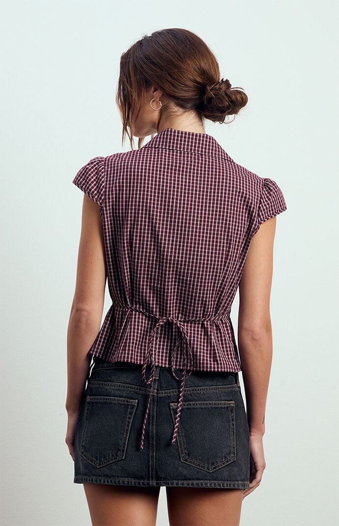 Beverly and Beck Georgie Short Sleeve Button Up Top