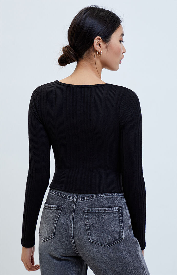 Long Sleeve Cinched Front Top