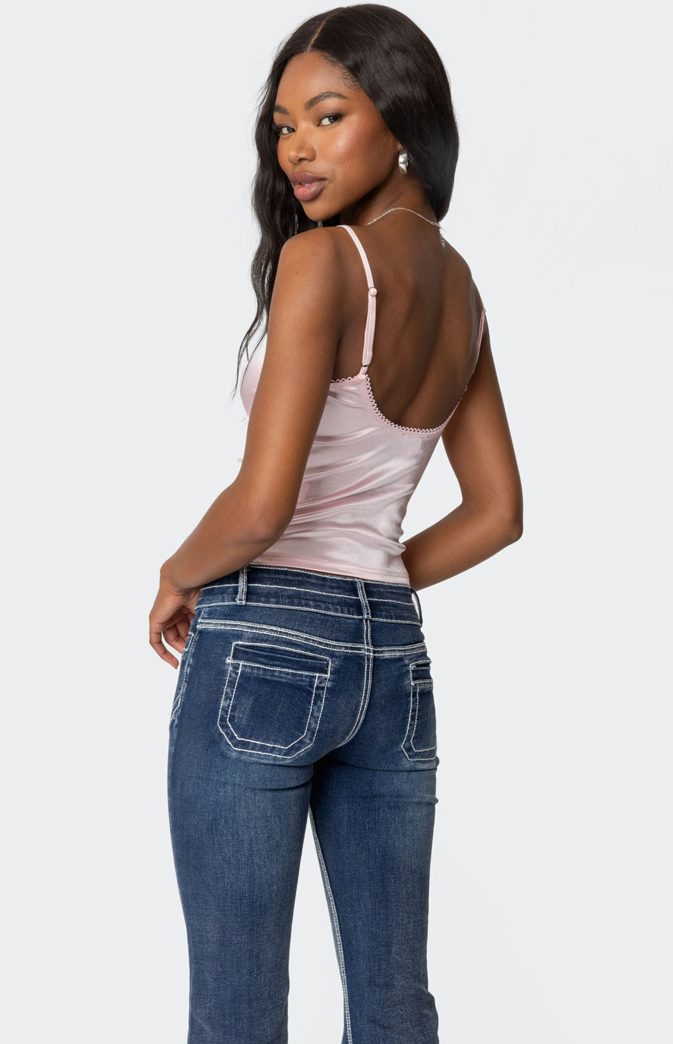 Edikted Amelie Satin Effect Tank Top