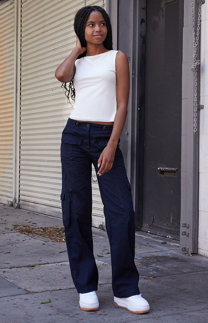 John Galt White High Neck Tank Top