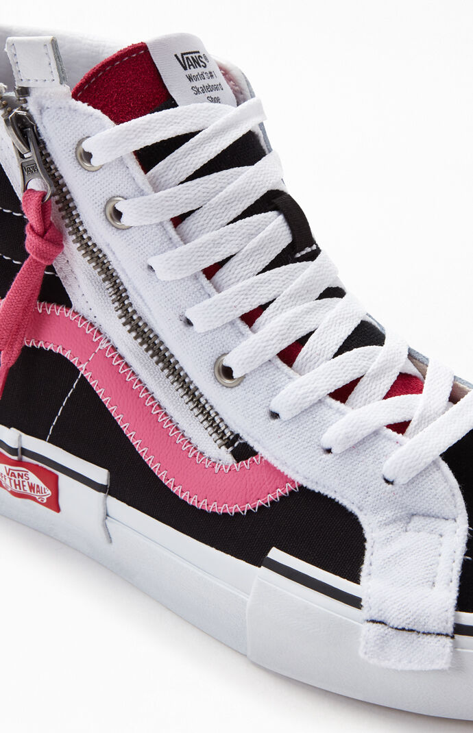 vans slip on cap black pink