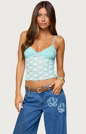 Eira Sheer Lace Tank Top image number 1