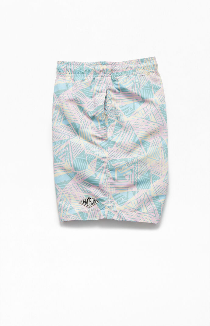 '90s Geo 16" Swim Trunks