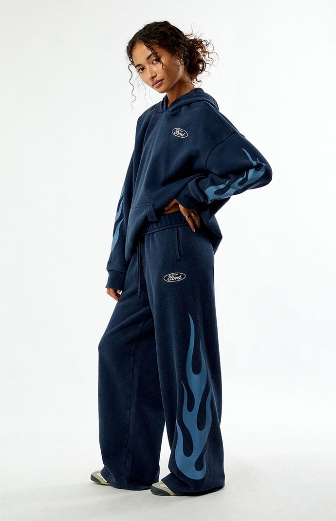 FORD Mustang Flames Wide Leg Sweatpants PacSun