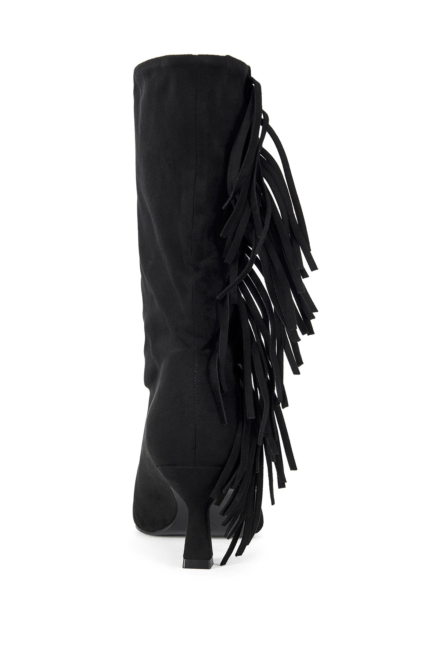 AZALEA WANG Women's Sariah Black Fringe Booties