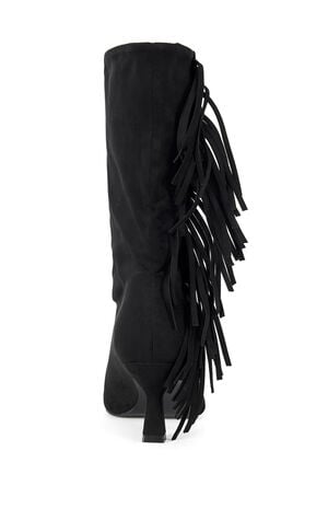 Women's Sariah Black Fringe Booties image number 3